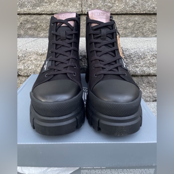 NEW Women’s Size 8 Palladium Revolt Hi TX Top Black Platform Boots chunky soles - Picture 7 of 12